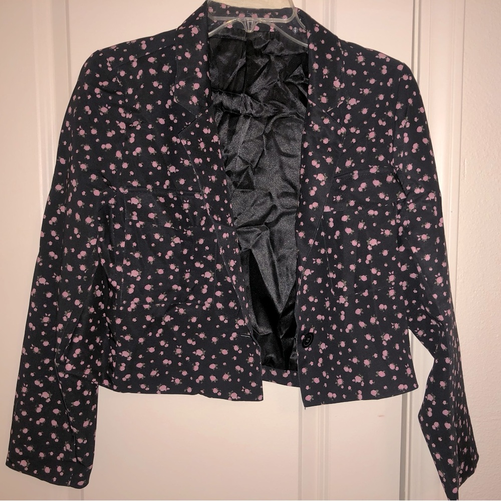 Floral cropped blazer